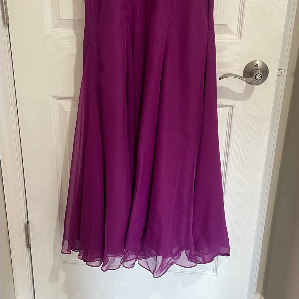Impression Bridal- Passion/Gray Spaghetti-Strap Evening Gown with Waistband NWT! - Picture 7 of 14
